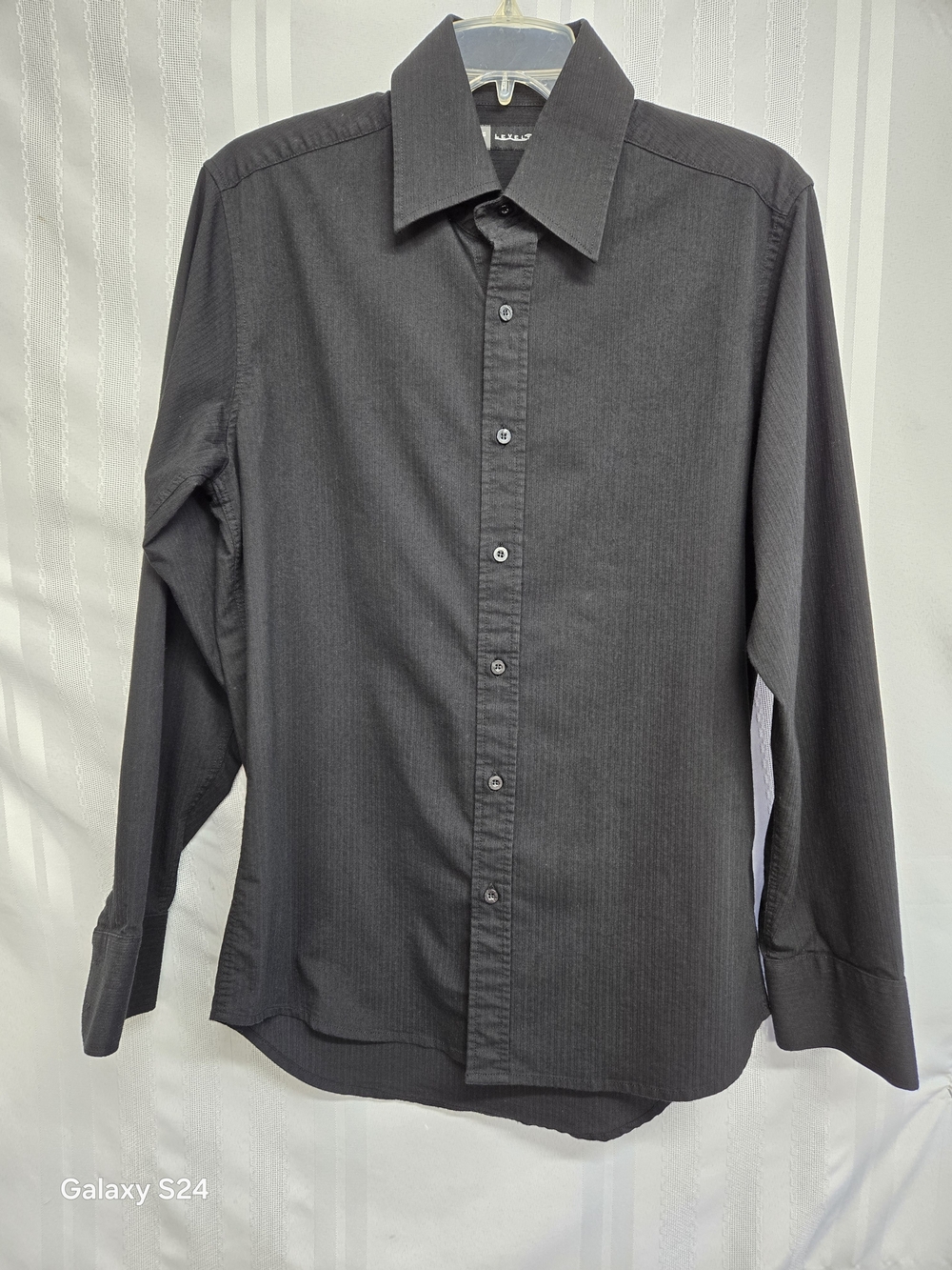 LEVEL TEN Men's Charcoal Long-Sleeve Dress Shirt SIZE M